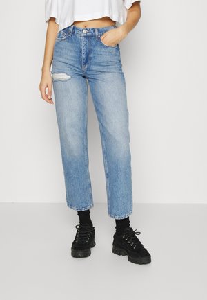 PCELANI DESTROY - Calças de ganga de perna direita - medium blue denim