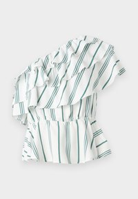 VMKIMMI ONE SHOULDER - Bluza - bright white/green