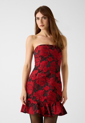 Etui-jurk - blumenmuster rot
