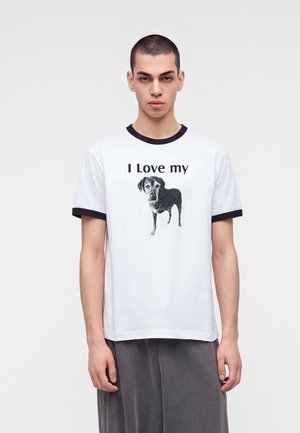 Wasted Paris, I LOVE MY DOG RINGER TEE UNISEX - Тениска с щампа - white