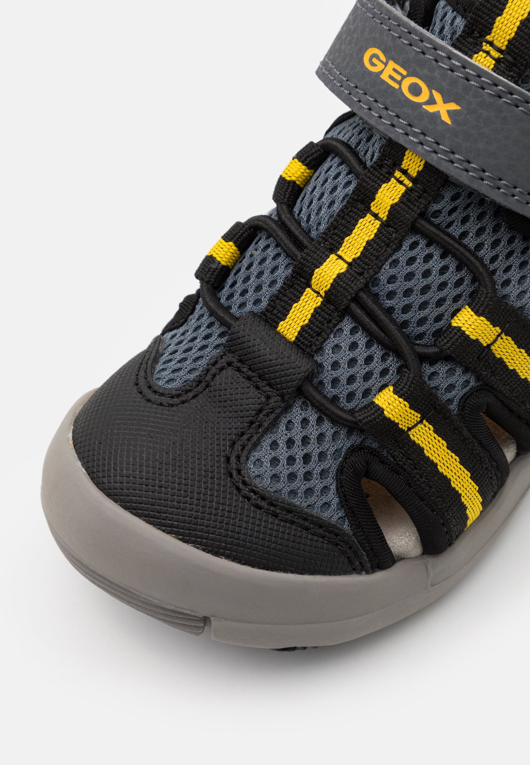 Geox JR KYLE - Walking sandals - grey/yellow/grey - Zalando.co.uk