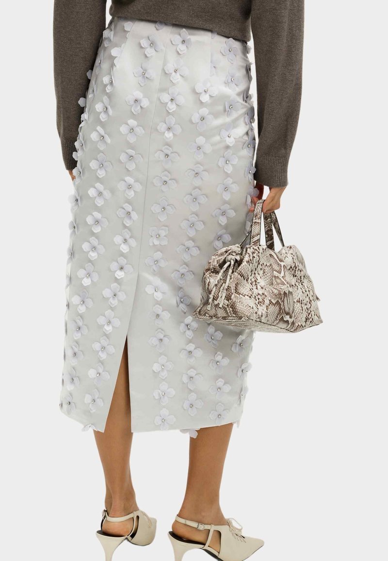 Jupe Crayon Marks And Spencer Taille 10 - Gris à Fleurs, Longueur Genou
