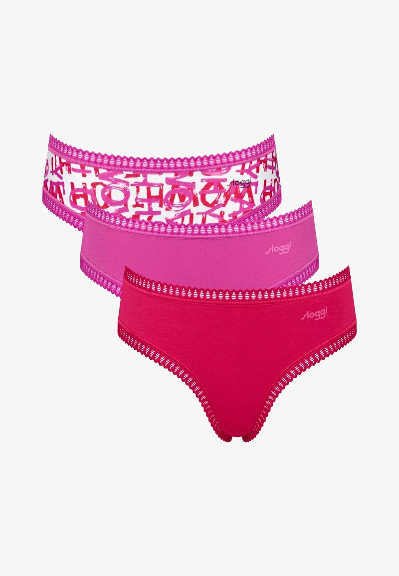 Sloggi GO CRUSH HIPSTER 3 PACK - Fecskék - pink dark combination