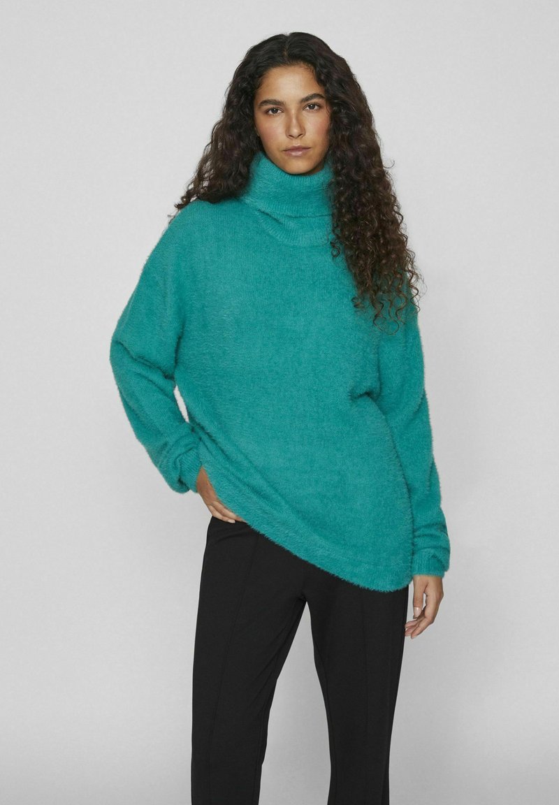 VILA JULI JAQUARD LS NOOS - Maglione - black/white sand/nero
