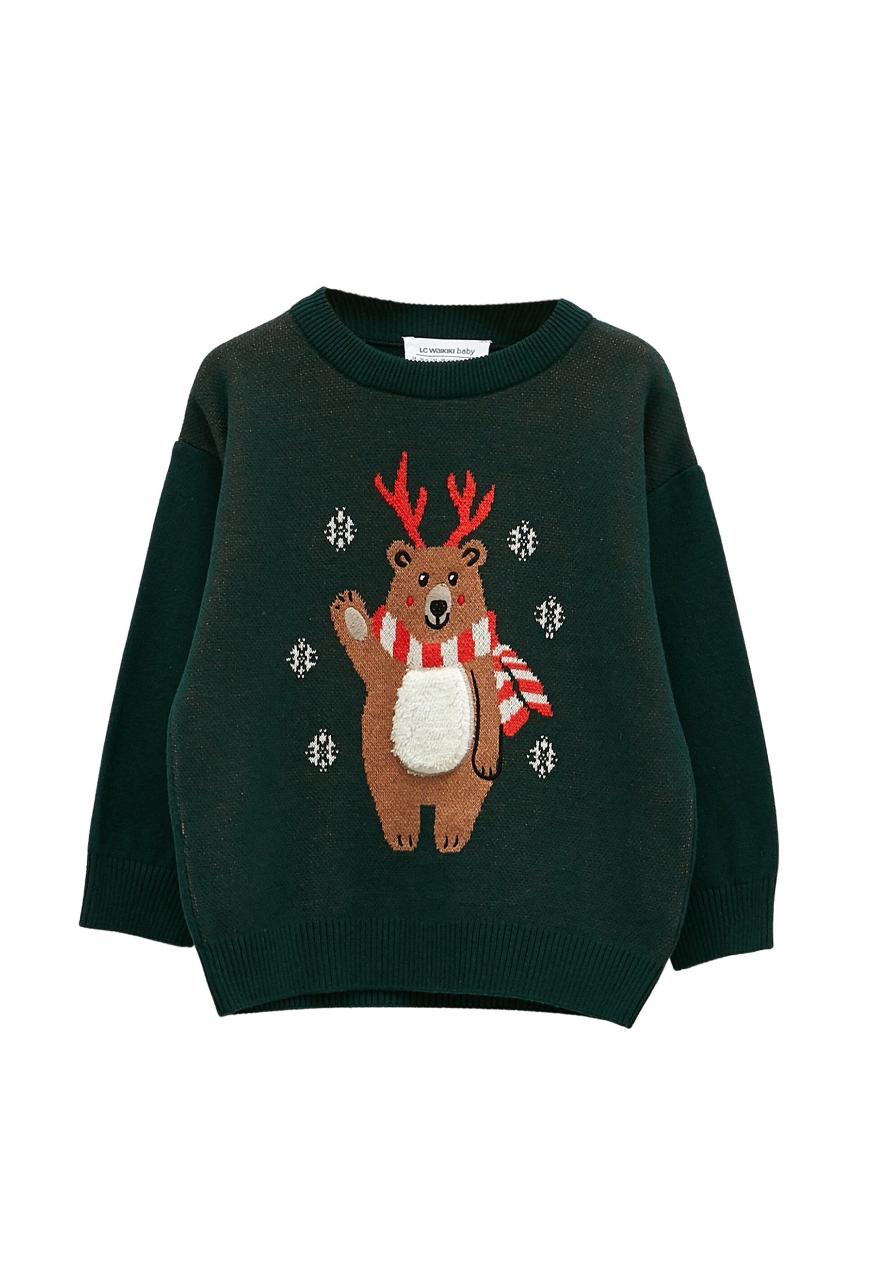 LC Waikiki CREW NECK LONG SLEEVE CHRISTMAS THEMED - Trui -  green/donkergroen - Zalando.nl
