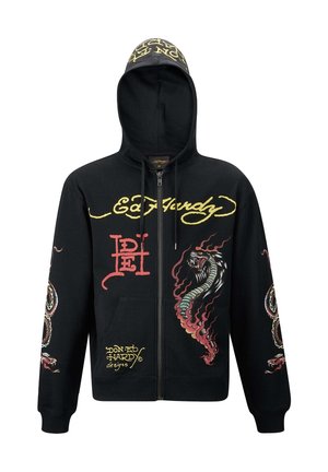 Ed Hardy DOUBLE  HOODY  - Bluza rozpinana - black