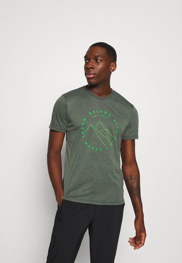ALTA VIA DRY TEE - T-Shirt print - deep forest melange