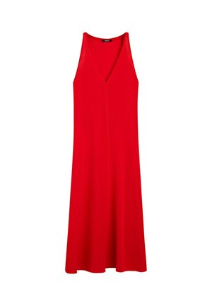 Massimo Dutti, V-NECK KNIT MIDI DRESS - Maxi-jurk - red