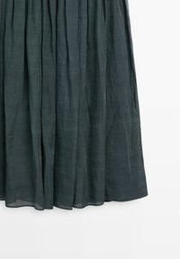 Massimo Dutti LONG FLOUNCE WITH PINTUCKS - Maxi dress - blue grey/blue-grey  - Zalando.co.uk