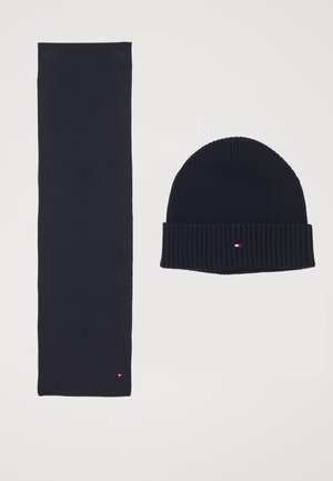Tommy Hilfiger FLAG BEANIE & SCARF UNISEX SET - Sciarpa - space blue