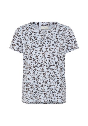 Kaffe, KABELLA JERSEY T-SHIRT - T-shirt imprimé - blue fog w coffee bean flower