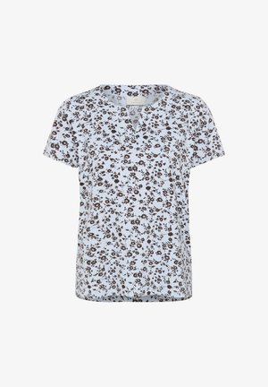 Kaffe, KABELLA JERSEY - Print T-shirt - blue fog w coffee bean flower