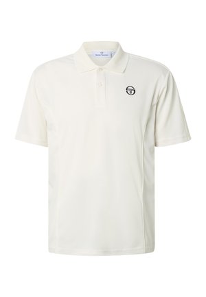 Polo blanco de manga corta con tapeta de dos botones y un pequeño logo negro de Sergio Tacchini en el pecho izquierdo.