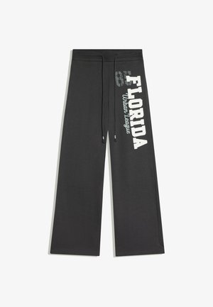Bershka, STRAIGHT-LEG SWEATPANTS WITH LETTERING - Pantalon de survêtement - dark grey