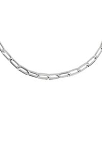 Collana in argento con maglie rettangolari allungate, dal finish lucido e dalla superficie liscia, progettata per un aspetto moderno.