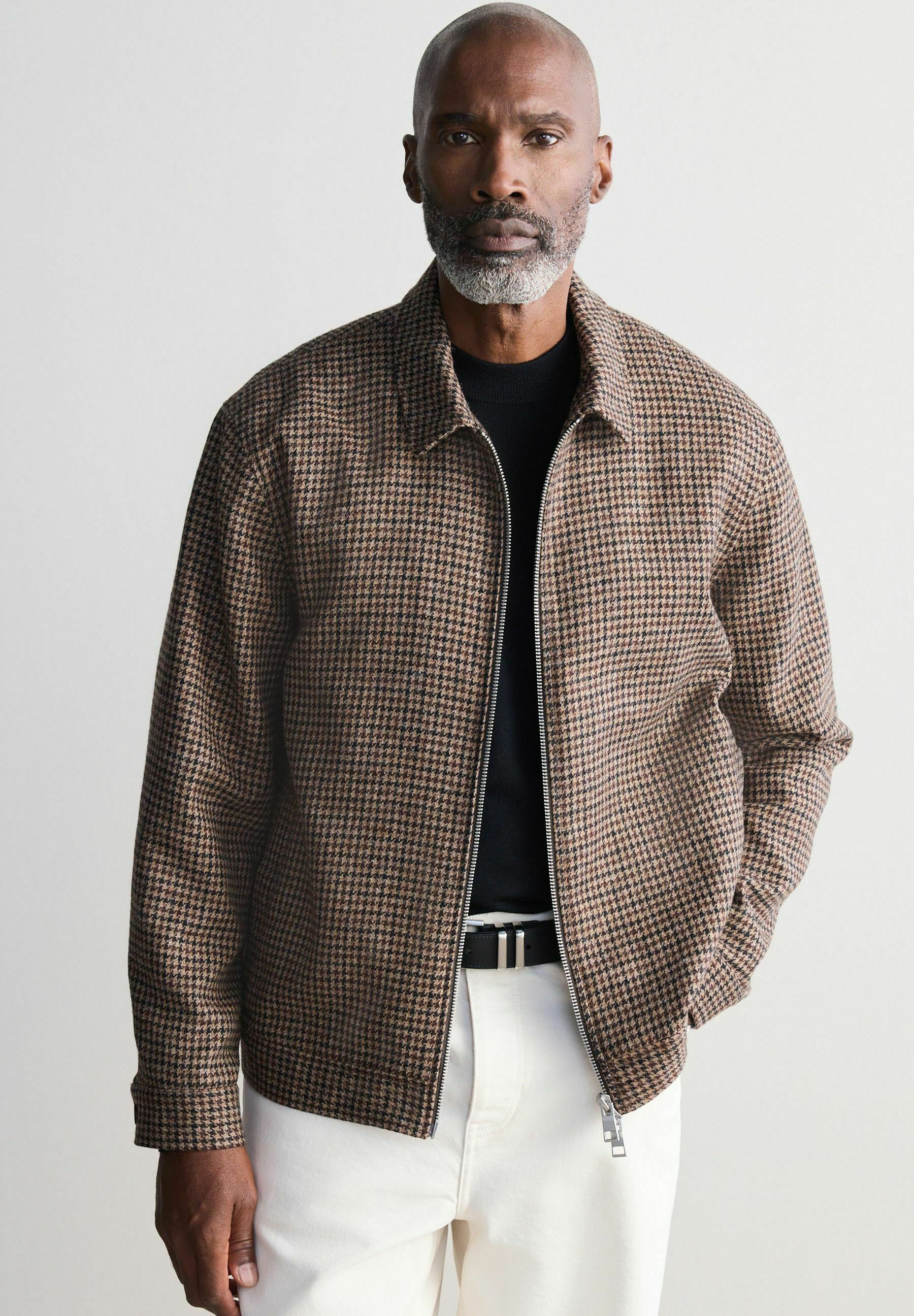 ジャケット・アウター PHENOMENON HOUNDSTOOTH STAND COLLAR JKT Shop Harrison Stand-Collar Houndstooth Jacket on Sale at