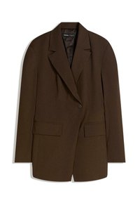 SIDE BUTTON - Kurzmantel - dark brown