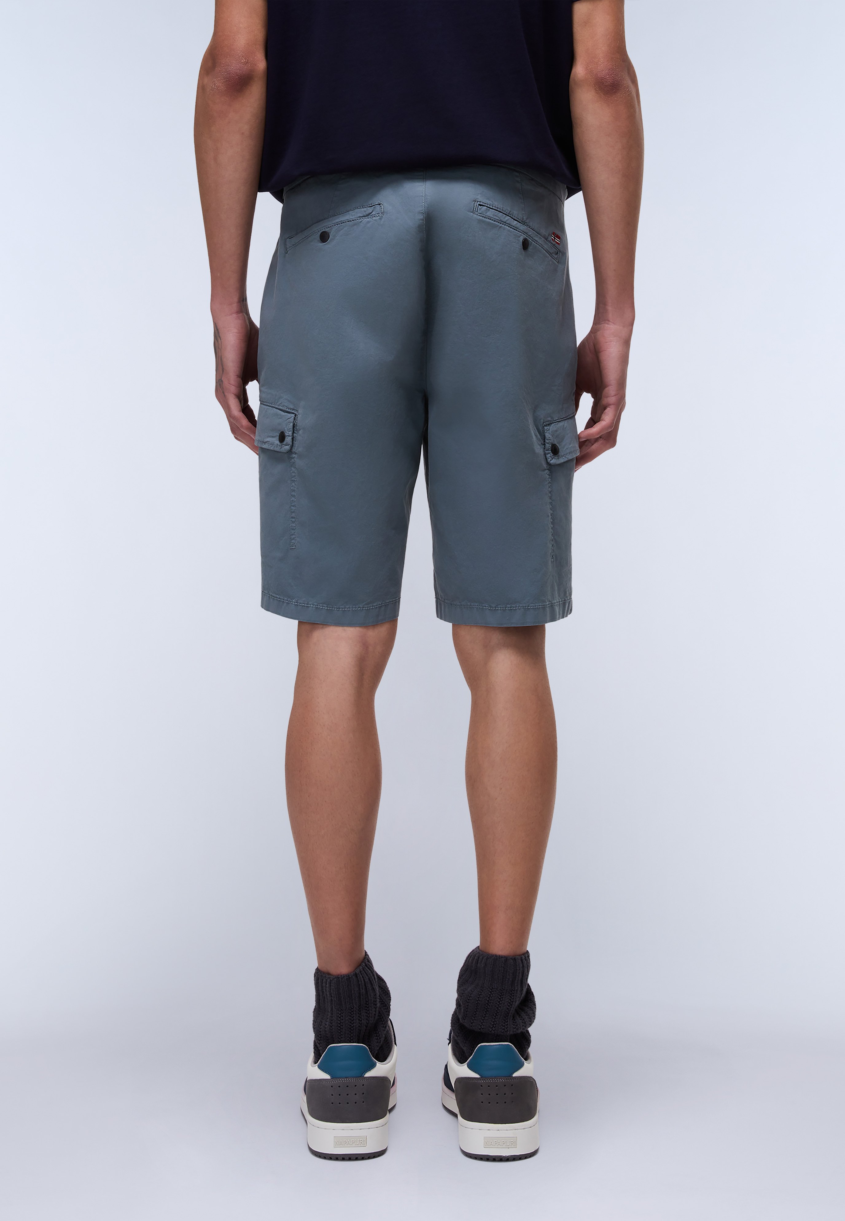 Napapijri N-DEASE LICHEN - Shorts - stormy weat g y/blue