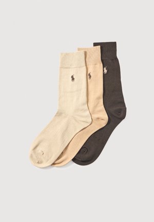 CREW 3 PACK  - Ponožky - stone/brown/camel