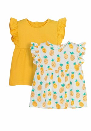 JoJo Maman Bébé 2-PACK PINEAPPLE & FRILL SHOULDER  REGULAR FIT - Tricou cu imprimeu - cream