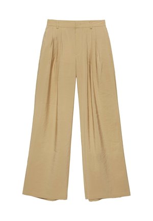 PULL&BEAR, WIDE-LEG HIGH-WAIST DARTED - SMART TROUSERS - Pantalon classique - ochre