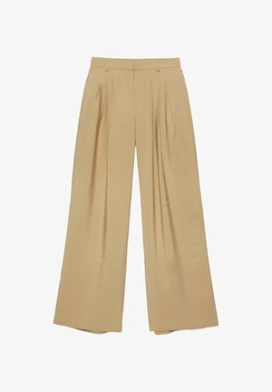 PULL&BEAR, WIDE-LEG HIGH-WAIST DARTED - SMART TROUSERS - Pantalon classique - ochre