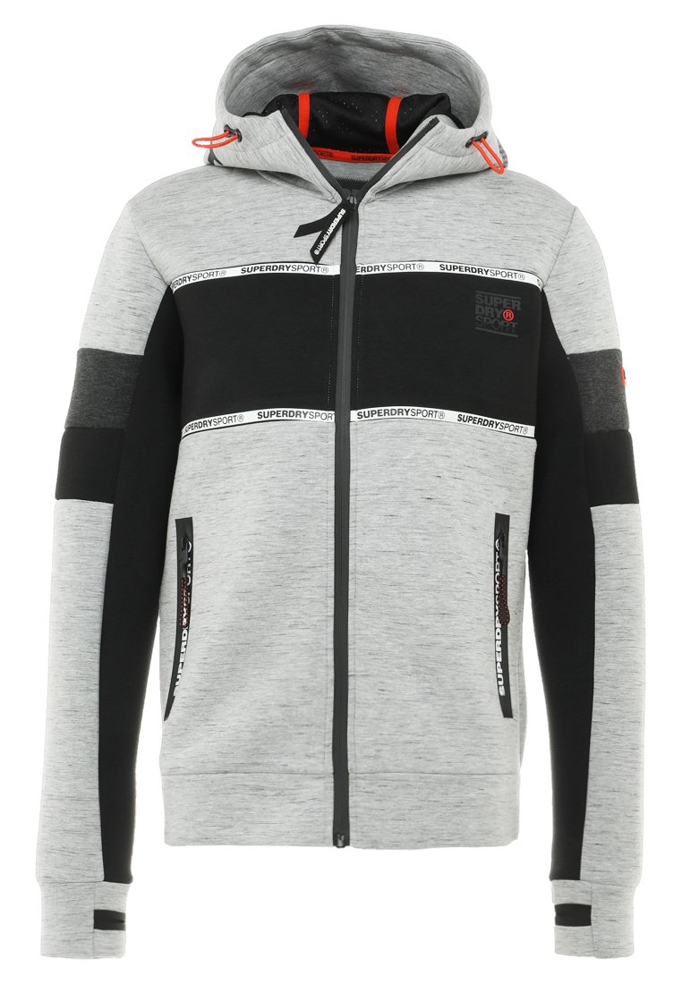 gym tech stretch block zip hoodie