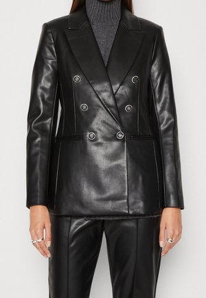 Imiteret læderjakke - black