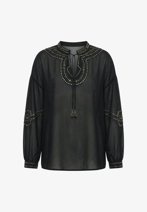 Studio Untold, TUNIKA, BEQUEMER SHAPE, ZIERNIETEN - Tunika - black