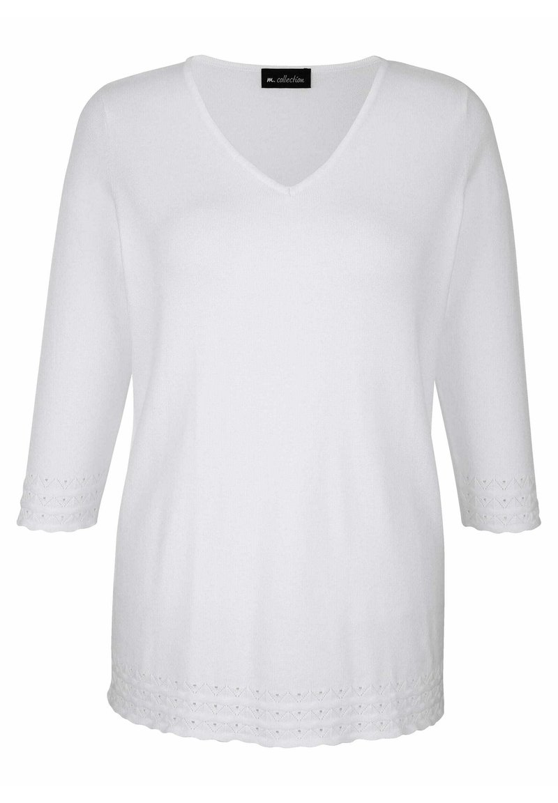 Damen Strickjacken | M. COLLECTION Strickpullover weiß - IR34597 Damen Strickjacken | M. COLLECTION Strickpullover weiß - IR34597