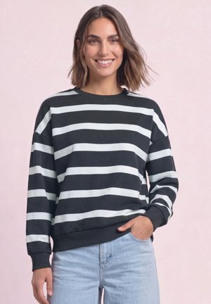 Street One, SWEATSHIRT MIT RUNDHALS UND STREIFEN - Sweatshirt - darkest blue