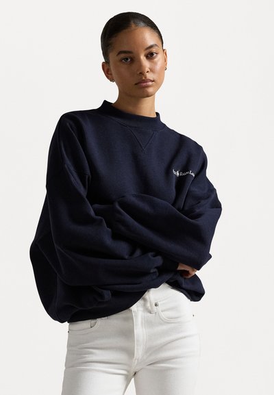 Polo Ralph Lauren LOGO FLEECE HIGH CREWNECK - Sweater - navy