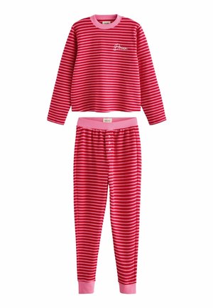 REGULAR FIT - WAFFLE LONG SLEEVE SET - Pyjamas - red pink stripe