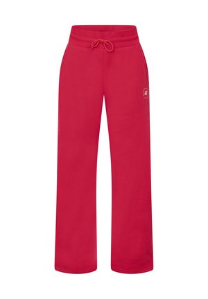 Røde sweatpants med elastisk talje og snøre, to sidelommer og et lille logo på venstre lår. Blødt bomuldsstof med lige pasform.