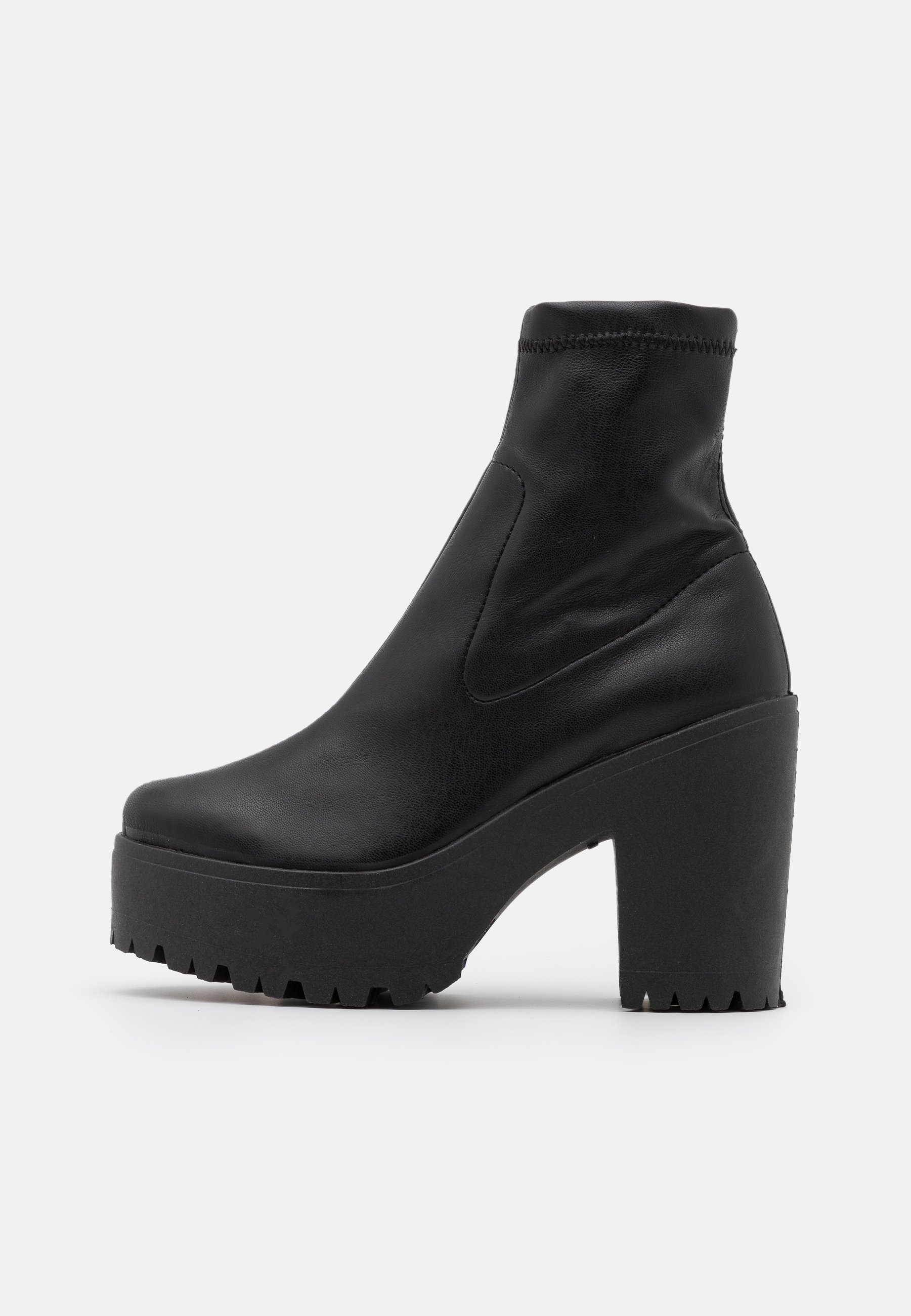 black platform sock boots