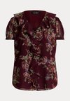 FLORAL GEORGETTE PUFF SLEEVE BLOUSE - Blūze - burgundy