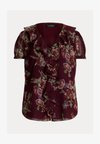FLORAL GEORGETTE PUFF SLEEVE BLOUSE - Bluse - burgundy