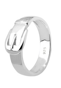 Srebrni prsten sa dizajnom kopče, napravljen od 925 sterling srebra, s poliranim finišem i glatkim unutrašnjim dijelom.