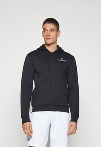 Sergio Tacchini CIPRESSO HOODIE SWEATER - Majica s kapuljačom i patentnim zatvaračem - black/white