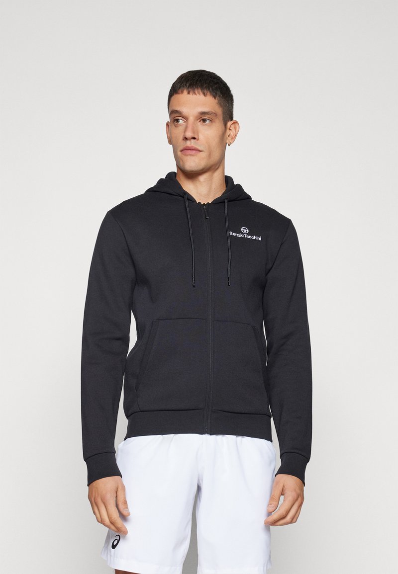 Sergio Tacchini CIPRESSO HOODIE SWEATER - Majica s kapuljačom i patentnim zatvaračem - black/white