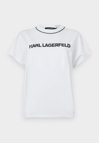 LOGO PIPING - Print T-shirt - white