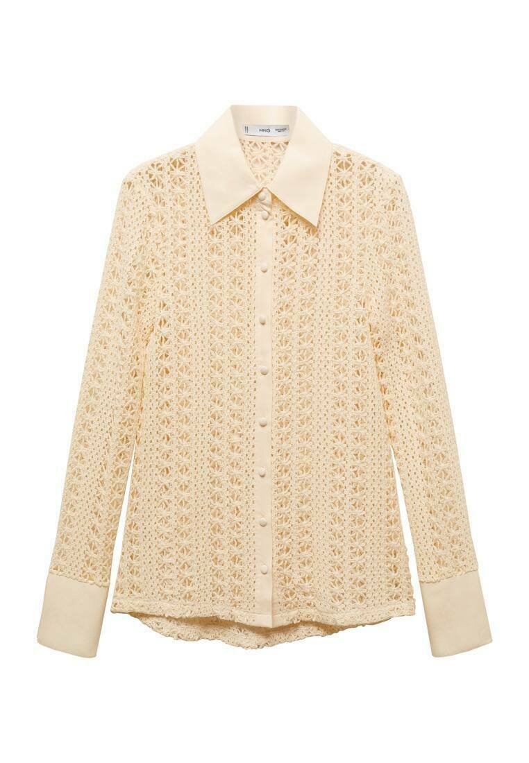 Mango Overhemdblouse crème Mango Overhemdblouse crème