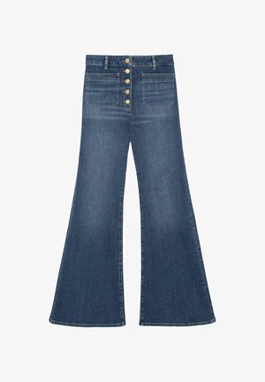 Reiss, PETITE FIT - CALI TWIN-POCKET BUTTON FLARED JEANS . - Flared jeans - mid blue