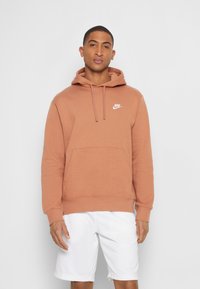 Nike Sportswear SPORTSWEAR CLUB FLEECE - Sweatshirt com capuz - mineral clay
