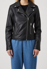 VILA Giacca in similpelle - black