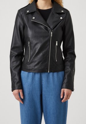 VILA Giacca in similpelle - black