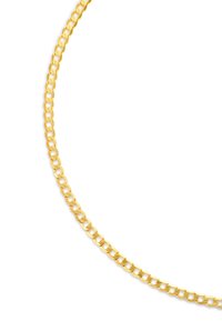 Gold-colored chain necklace featuring interlocked oval links with a smooth, shiny finish. Measures approximately 5 mm in width.