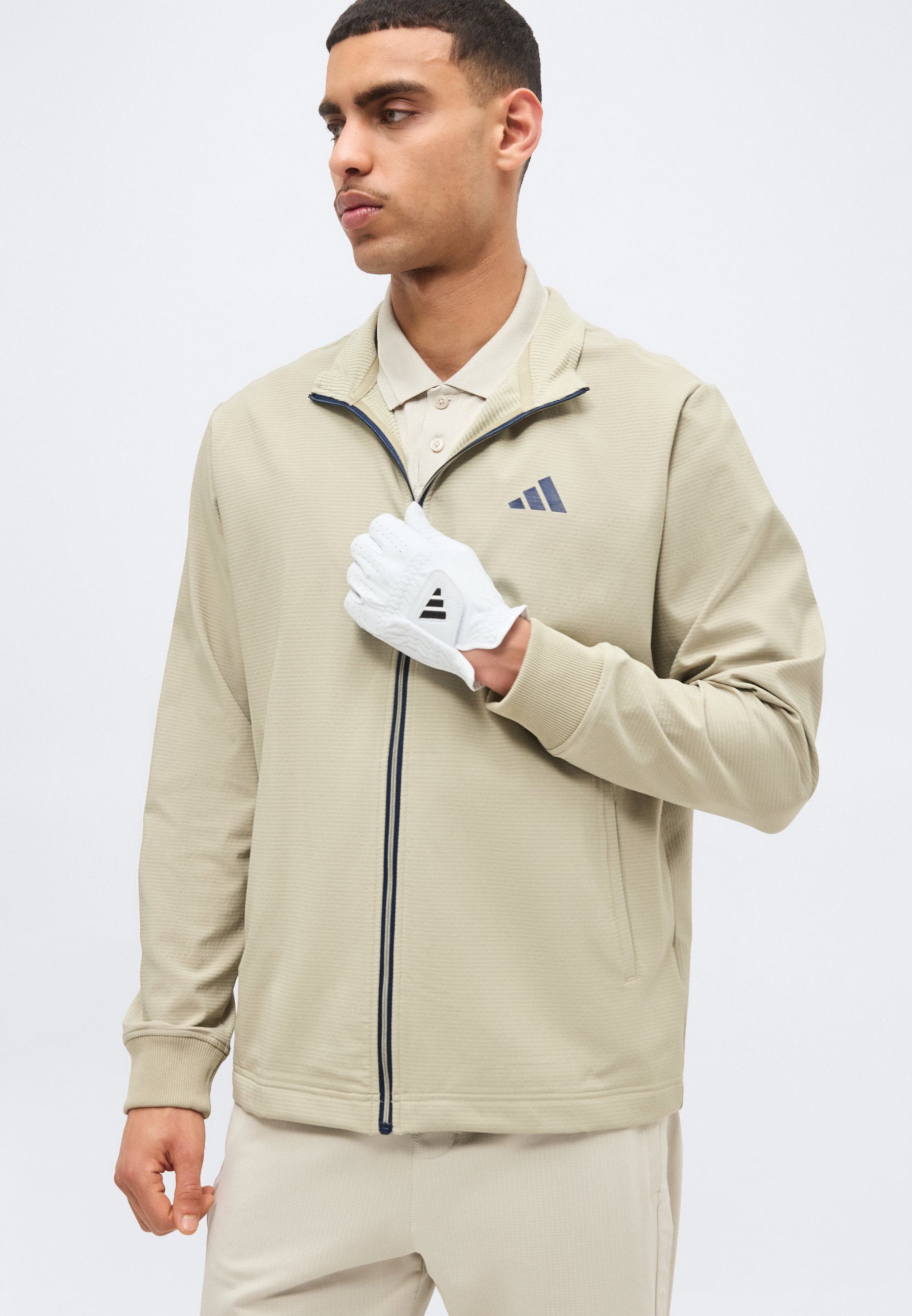 メンズウェア 113 GOLF BATTING TRACK (beige) adidas Golf ULTIMATE365 TEXTURED FULL ZIP - Chaqueta de