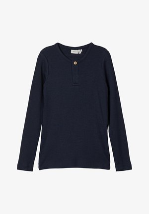 NKMKABILLE SLIM - Langærmede T-shirts - dark sapphire