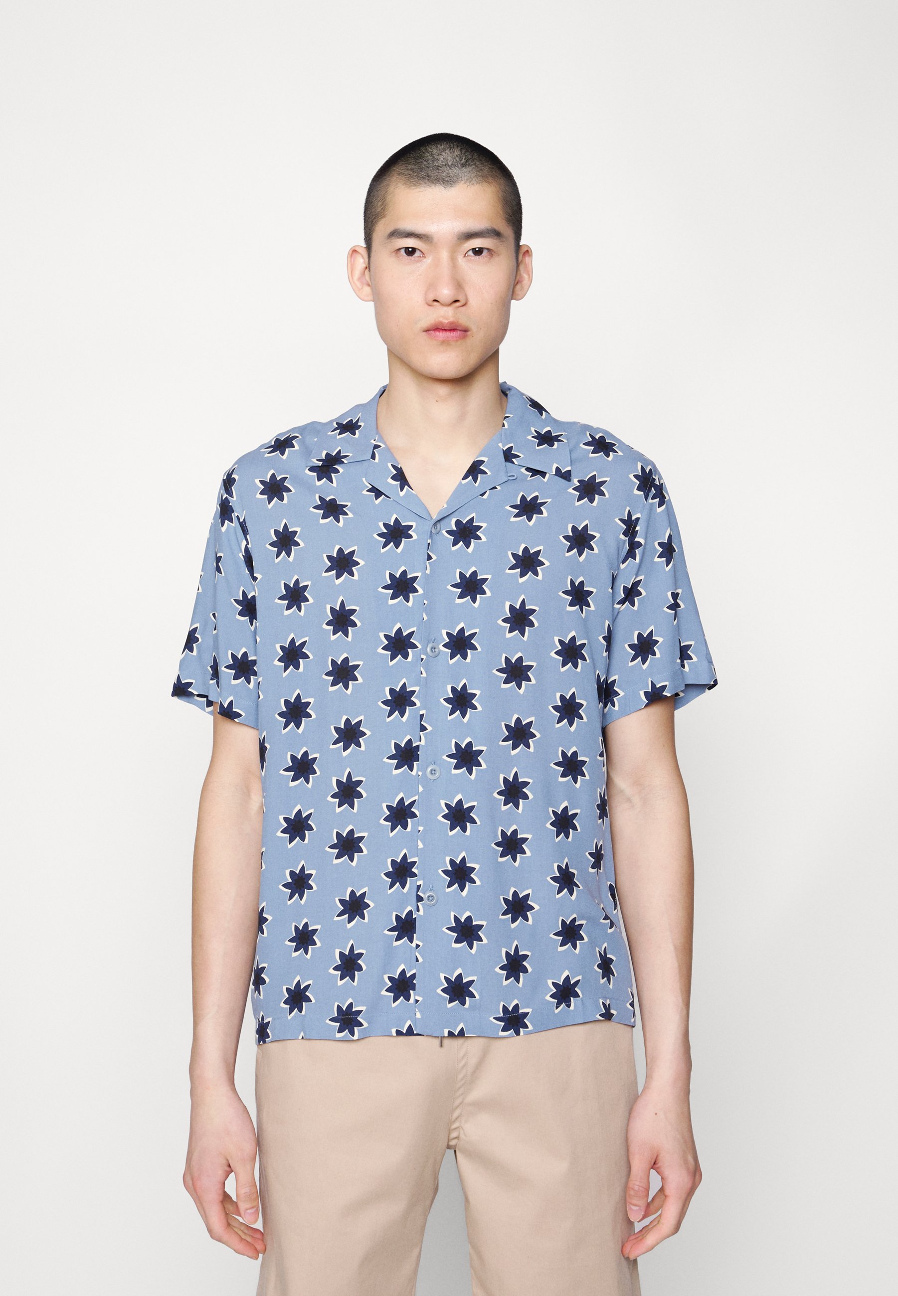 sandro COLD FLOWER - Shirt - bleu/blue 